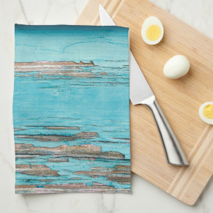 Linge De Cuisine chic et chic texture en bois turquoise