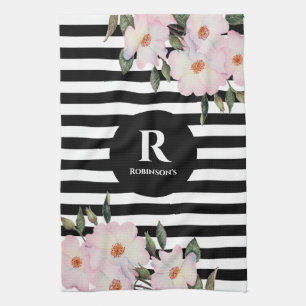 Linge De Cuisine Chic Moderne Aquarelle Roses Roses Roses Rose Rayu