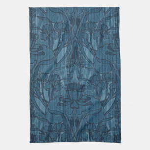 Linge De Cuisine Chic motif botanique Art nouveau Iris bleu