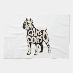 Linge De Cuisine Chien Cane Corso Art Typographie Gras