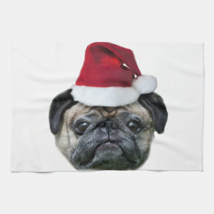 Linge De Cuisine Chien de carlin de Noël