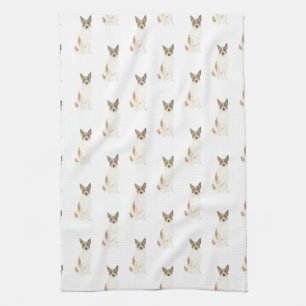 Linge De Cuisine Chien de chien de garde Heeler (Blanc rouge)