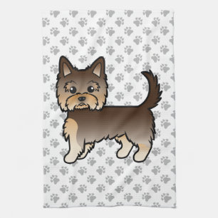 Linge De Cuisine Chien de dessin animé Yorkshire Terrier au chocola