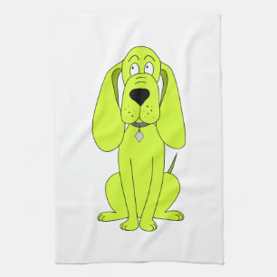 Linge De Cuisine Chien de vert de chaux. Bande dessinée mignonne de