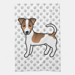 Linge De Cuisine Chien Jack Russell Terrier à poil lisse blanc et f