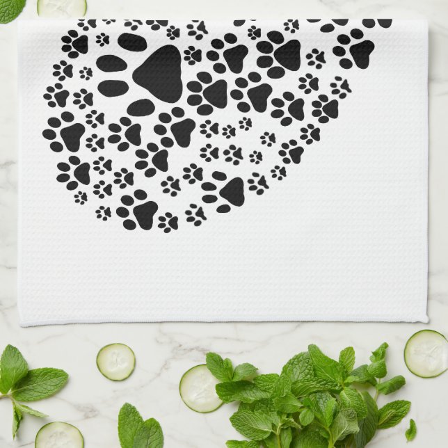 Linge De Cuisine Chien Paws, Chiot Paws, Animal Paws, Coeur, Animal (Plié)
