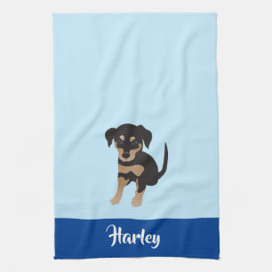 Linge De Cuisine Chien personnalisable Chien Nom bleu