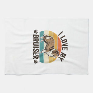 Linge De Cuisine Chien Sheltie Vintage J'Aime Mon Bruiser Design Ré