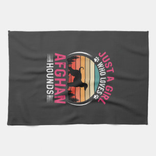 Linge De Cuisine Chiens Afghans Coucher de Soleil Rétro Amateur de