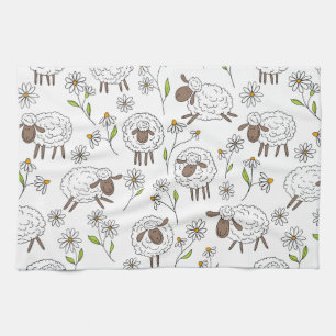 Linge De Cuisine Chiens de comptage sur blanc