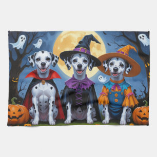 Linge De Cuisine Chiens de Dalmatie Citrouille Halloween drôle