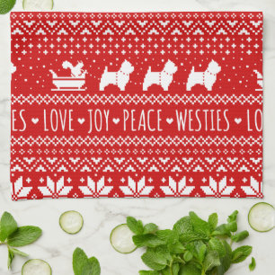 Linge De Cuisine Chiens de Noël des Westis de Noël des Terriers bla