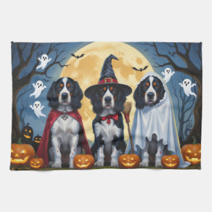 Linge De Cuisine Chiens de Setter anglais Citrouille Halloween Funn