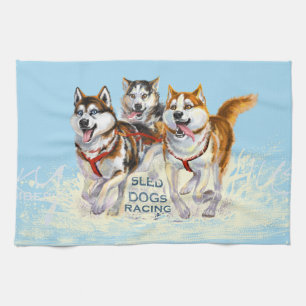 Linge De Cuisine chiens de traîneau de chien de traîneau sibérien