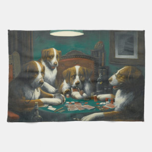 Linge De Cuisine Chiens jouant au poker (jeu de carte animale)