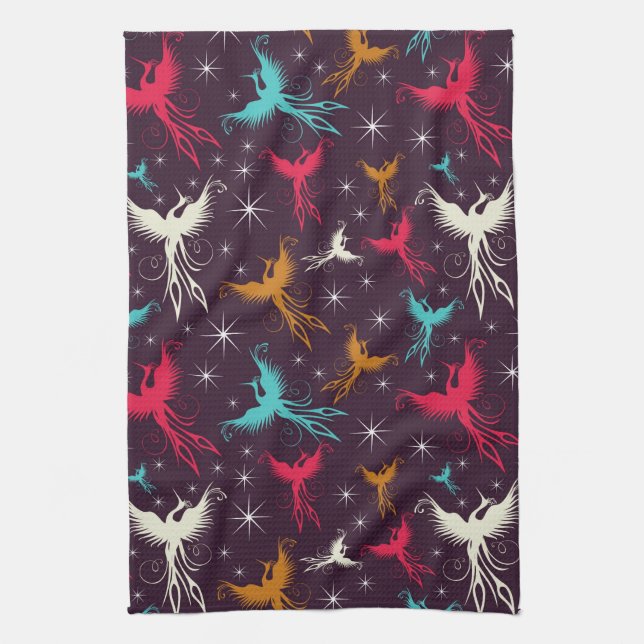Linge De Cuisine Chiffre motif d'oiseaux de Phoenix (Vertical)