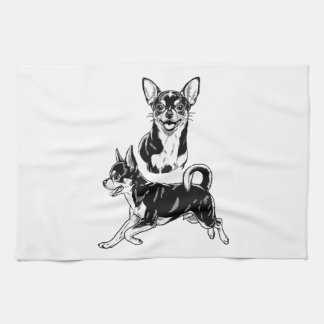 Linge De Cuisine Chihuahua Lover's Delight Dynamic Duo in Black