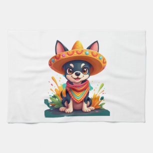 Linge De Cuisine Chihuahua Mexique Cinco de Mayo Chien Drôle (