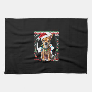 Linge De Cuisine Chihuahua Noël Santa Pull Ugly Chien Amant X