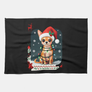 Linge De Cuisine Chihuahua Noël Santa Sweatshirt Horrible Chien Ama