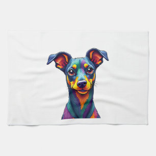 Linge De Cuisine Chihuahua Peinture Abstraite Couleur Chien Mign