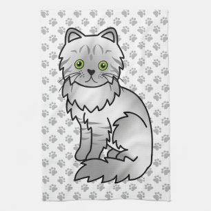 Linge De Cuisine Chinchilla Gris Argenté Persan Chat Mignon