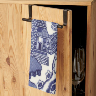 Linge De Cuisine Chinoiserie bleue et blanche