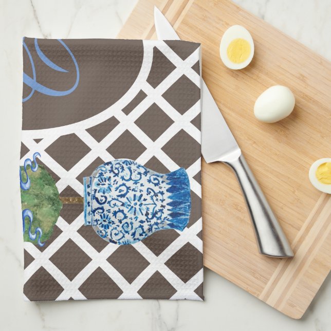 Linge De Cuisine Chinoiserie Garden Topiary Ginger Jar Jars (Quart Plié)