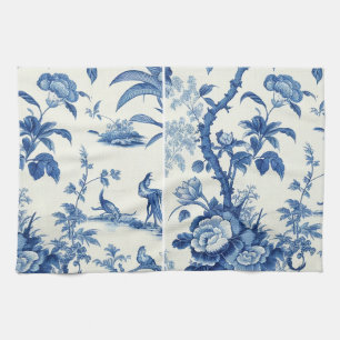 Linge De Cuisine Chinoiseries bleues et blanches