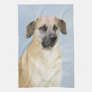 Linge De Cuisine Chinook (Oreilles Laissées) Peinture - Art Chien o