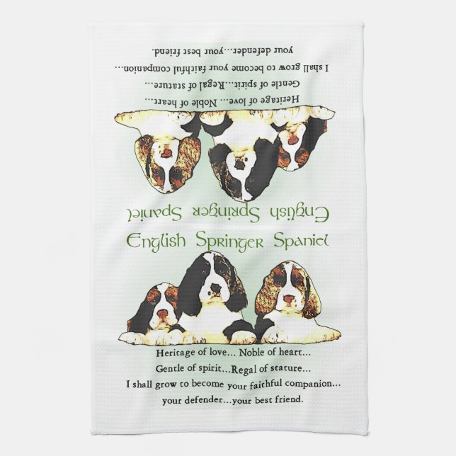Linge De Cuisine Chiots espagnols Springer (Vertical)