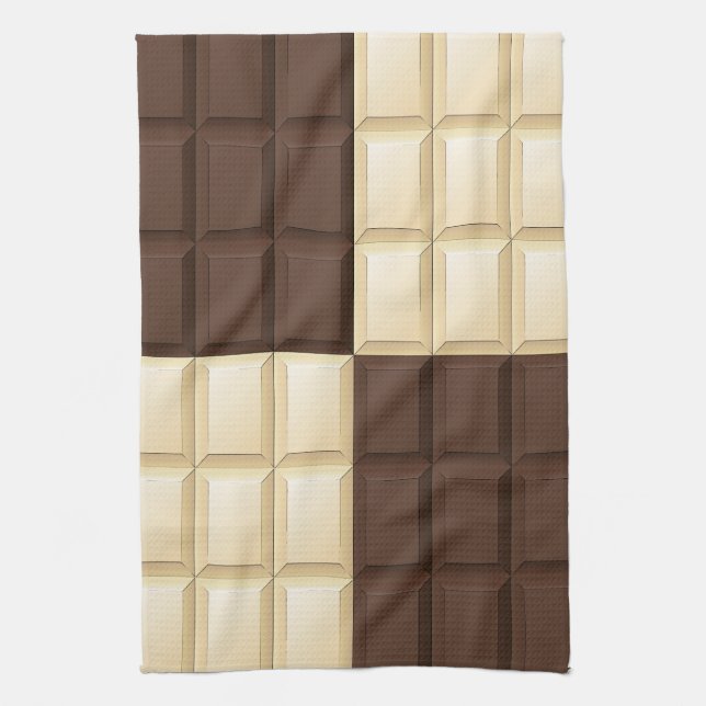 Linge De Cuisine Chocolat Brown Et Blanc (Vertical)