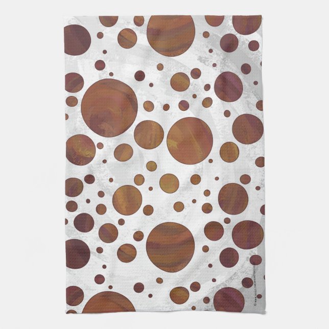 Linge De Cuisine Chocolat Carmel Swirl Polka Dot (Vertical)