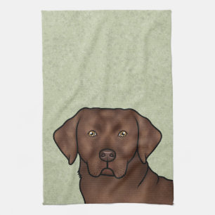 Linge De Cuisine Chocolat Labrador Retriever Lab Head Green