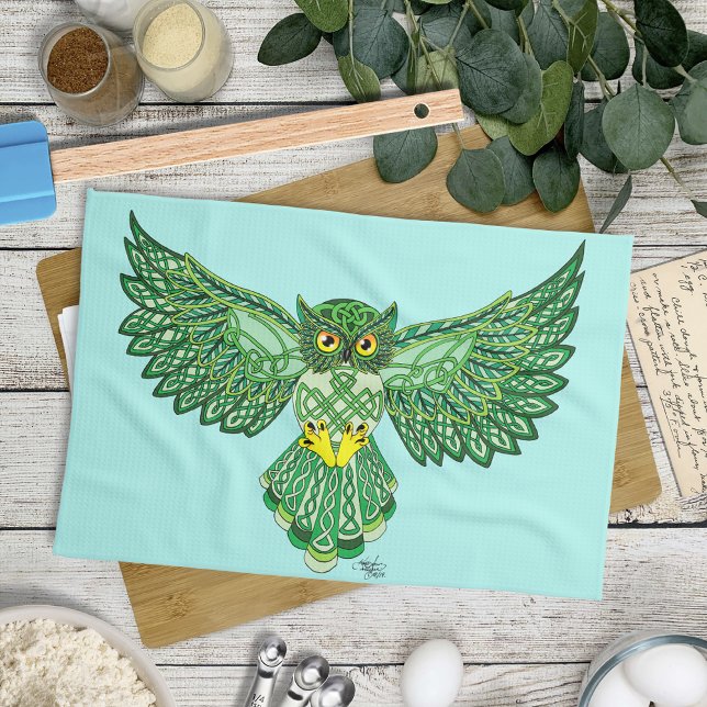 Linge De Cuisine Chouette de vol Celtic Green (Créateur téléchargé)