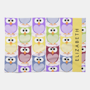 Linge De Cuisine Chouettes mignonnes, Chouette Motif, Chouettes col