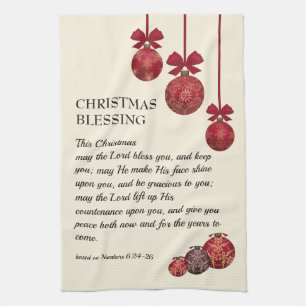 Linge De Cuisine chrétien  LE SEIGNEUR VOUS BLESSE  Baubles de Noël