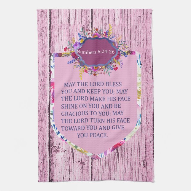 Linge De Cuisine Christian La Bible Florale Rose Verse (Vertical)