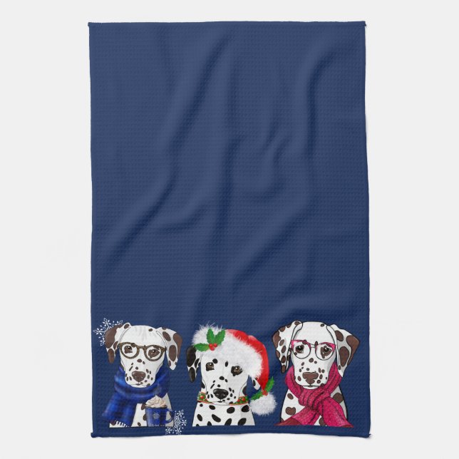Linge De Cuisine Christmas Dalmatians (Vertical)