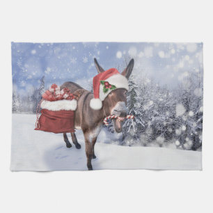 Linge De Cuisine Christmas donkey with funny
