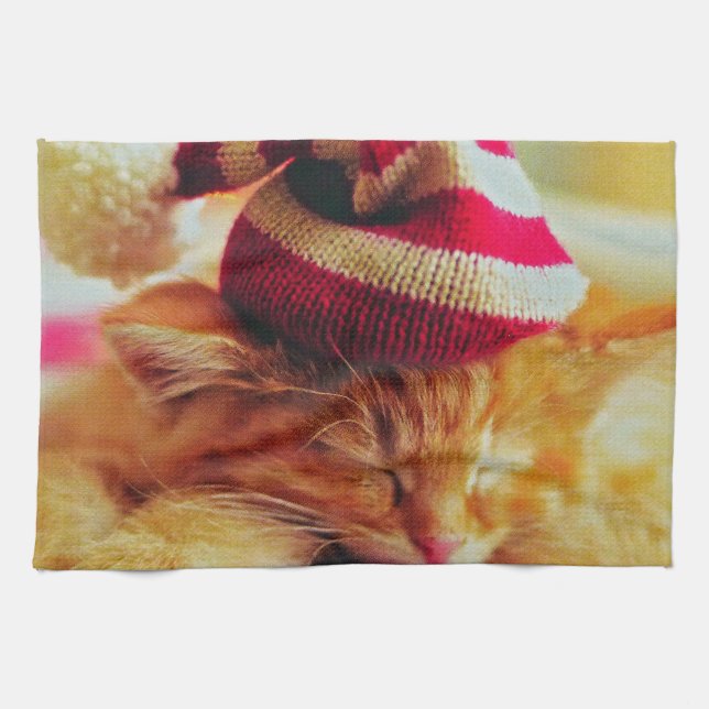 Linge De Cuisine Christmas Kitten (Horizontal)