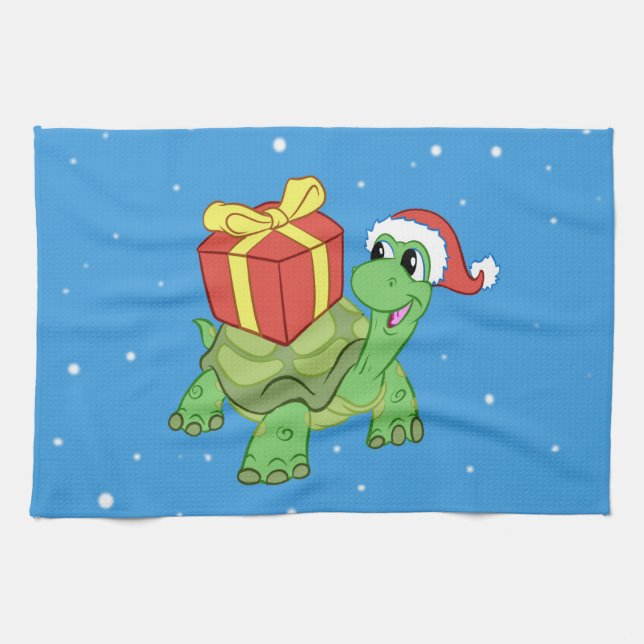 Linge De Cuisine Christmas turtle with the venin (Horizontal)