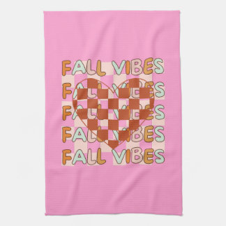 Linge De Cuisine Chute À damiers Coeur | Vibes d'automne rose