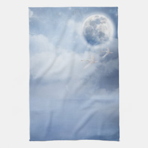 Linge De Cuisine Ciel bleu magique avec cygnes volants