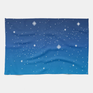 Linge De Cuisine Ciel nocturne étoilé bleu profond