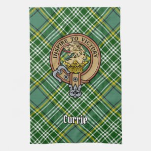 Linge De Cuisine Cimier de lion Clan Currie sur Tartan