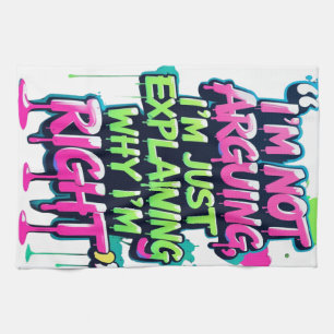 Linge De Cuisine Citation amusante Gras Neon Graffiti Design