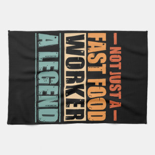Linge De Cuisine Citation amusante Retro Fast Food Worker