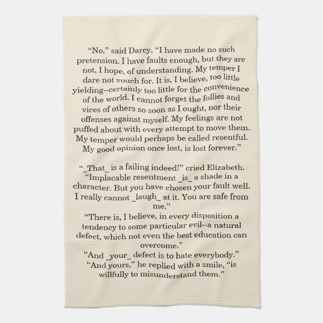 Linge De Cuisine Citation de livre personnalisée Texte Fierté et pr (Vertical)