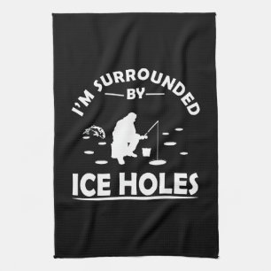 Linge De Cuisine Citation drôle sur la pêche sur glace
